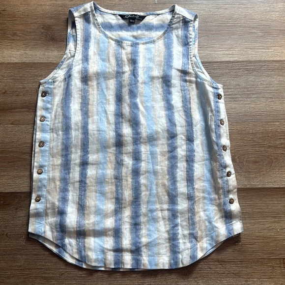 Charlie B linen Blouse Nautical NWOT - Picture 2 of 7